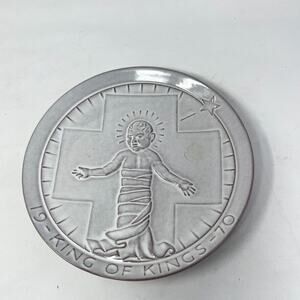 1970 Frankoma Baby Jesus King of Kings Plate w/ Wall Hanger - John Frank - 8"